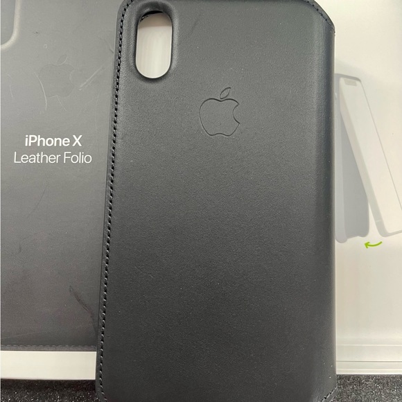*NIB**APPLE IPHONE X Leather Folio - Black - Picture 4 of 11